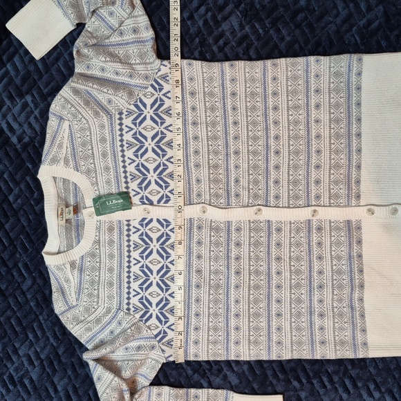 L.L. Bean Cotton & Cashmere Fair Isle Cardigan Size Small Petite, New With Tags! - Picture 12 of 16